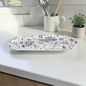 Michel Design Works Melamine Tray Serving Platter Paisley Indigo